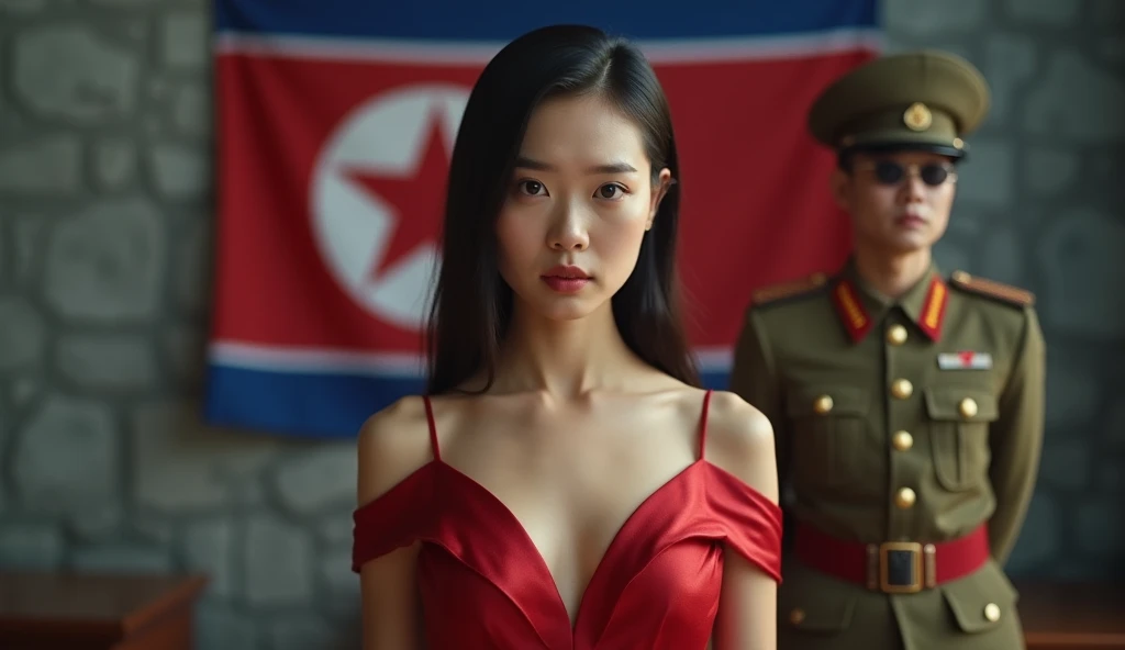 a group of korean young men standing in three rows in a military salute, facing the national flag on a flagpole in a grassy field on a sunny morning, wearing colorful underwear, (best quality,4k,8k,highres,masterpiece:1.2),ultra-detailed,(realistic,photorealistic,photo-realistic:1.37),highly detailed faces, extremely detailed eyes and face, beautiful detailed expressions, dynamic poses, vibrant colors, natural lighting, cinematic composition, cinematic atmosphere, award winning photography