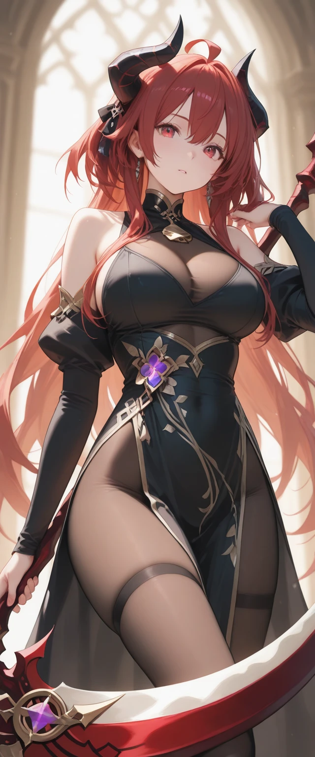 (best quality,highres:1.2),ultra-detailed,realistic,photorealistic:1.37,a beautiful girl (Eris Boreas Greyrat - Mushoku Tensei: Jobless Reincarnation) model in a pop style,18 years old,long legs,medium breasts,extremely detailed face (with emphasis on azure eyes),Her red-colored hair falls to her shoulders.She is dressed in soft translucent fabric clothes, more than half of her body is naked. The clothes emphasize her sexuality,bent down, lifting her ass to the top,there is an artfully executed Dragon tattoo on the right thigh of her leg, the girl stands in this angle (showing everyone her tattoo),illustration,colorful pop art style,dynamic lighting,neon colors.Nsfw