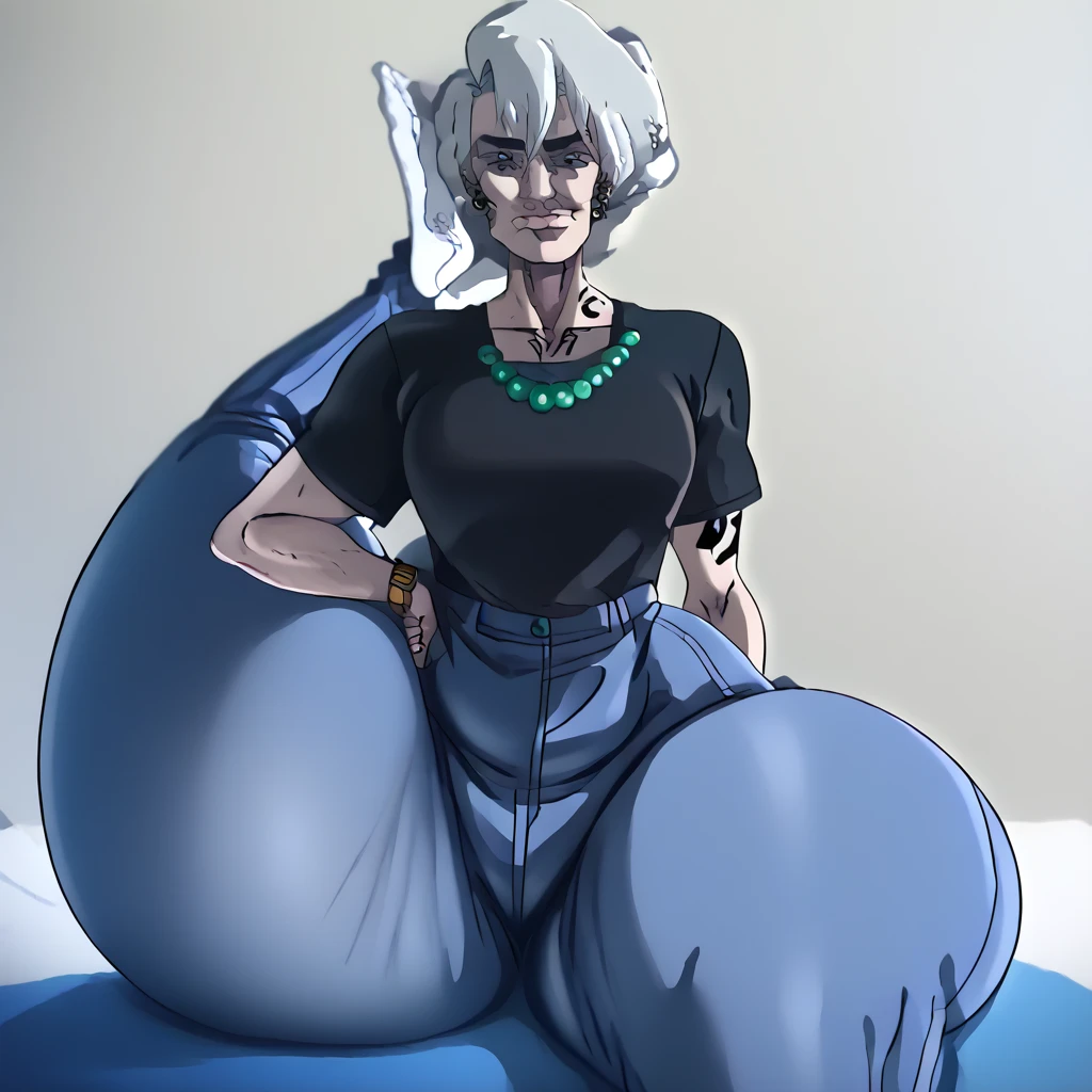 (((masterpiece、Highest image quality、highest quality、highly detailed unity 8kwallpaper)))、(((Illustration of one girl、beautiful girl、super girl)))、((blonde、long hair、straight hair、male:1.4、tall))、((muscle girl、muscle、stocky build、thickset physique、muscular arms、broad shoulders、solid chest))、((muscular legs))、Alley