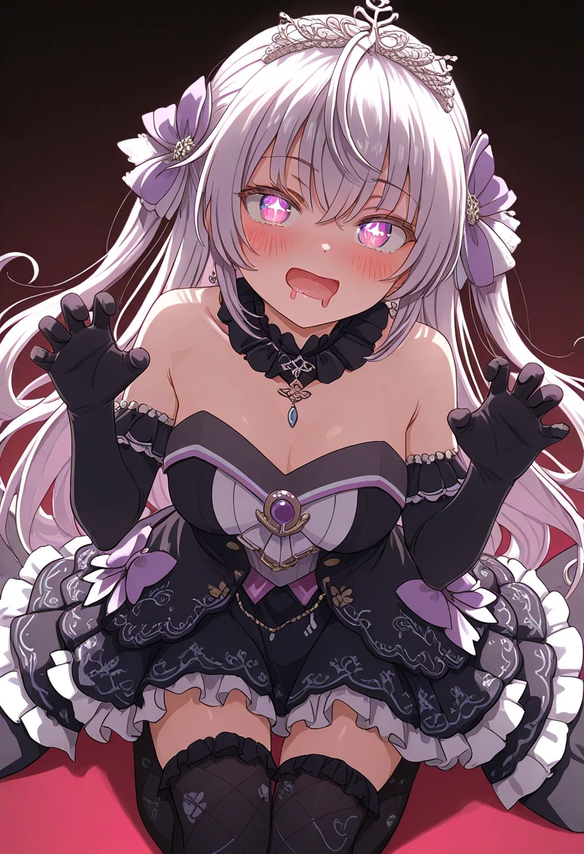 NSFW,masterpiece,Highest quality,High resolution,Very detailed,white\(no game No life\),Small breasts,(Gothic Lolita),Embarrassed,blush,Luxurious mansion,Bedroom,noble