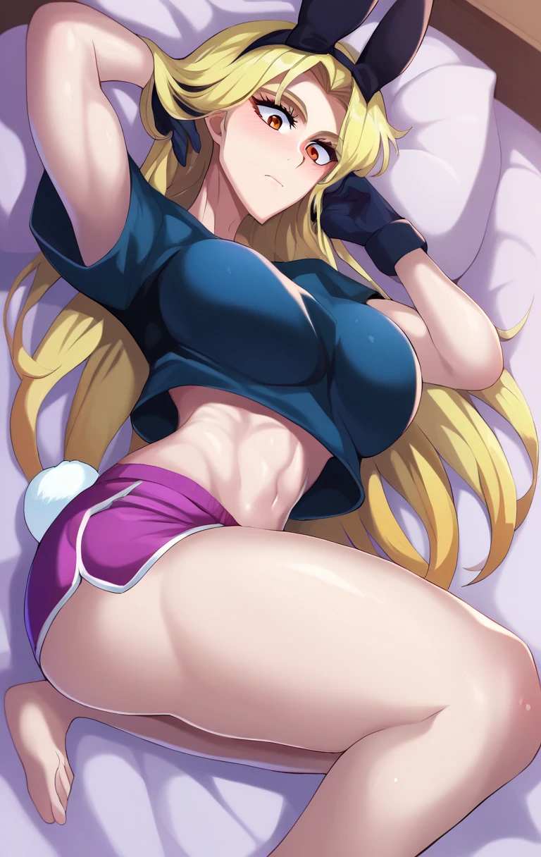 ((((masuter piece、top-quality、Long body、Normal bit、Insertion posture、Sweating、a blond、muscular body、large full breasts、Split abs、Pure white skin、lyin in bed、Front Angle、opens legs、fullnude、morning sunlight、Seduce a man、M-shaped legs、laying on back、Beautiful abs、Golden hair、yellow eyes、Athlete's body、)))、(((Shyness)))、Realistic skin type、an anime girl、Detailed Digital Anime Art、A seductive anime girl、extremely detailed art germ、a hyperrealistic schoolgirl、Ilyakukvshinov。4 k、Smooth Anime CG Art、Ultra Realistic Woman、ig model |ArtGerm、Photorealistic anime girl rendering、digital anime art