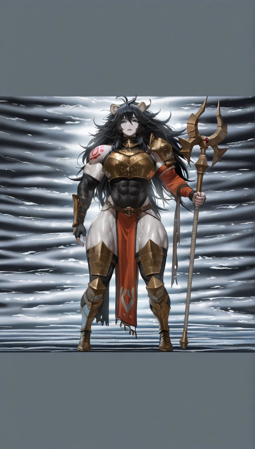 grey background (((muscular))), (thick thighs, toned body, 1 girl), black hair, pale skin, yellow eyes, angry, very long hair armor armor armor armor armor armor armor armor armor armor armor armor armor armor armor armor armor armor armor armor armor armor armor armor armor armor armor armor armor armor armor armor armor armor armor armor armor armor skirt