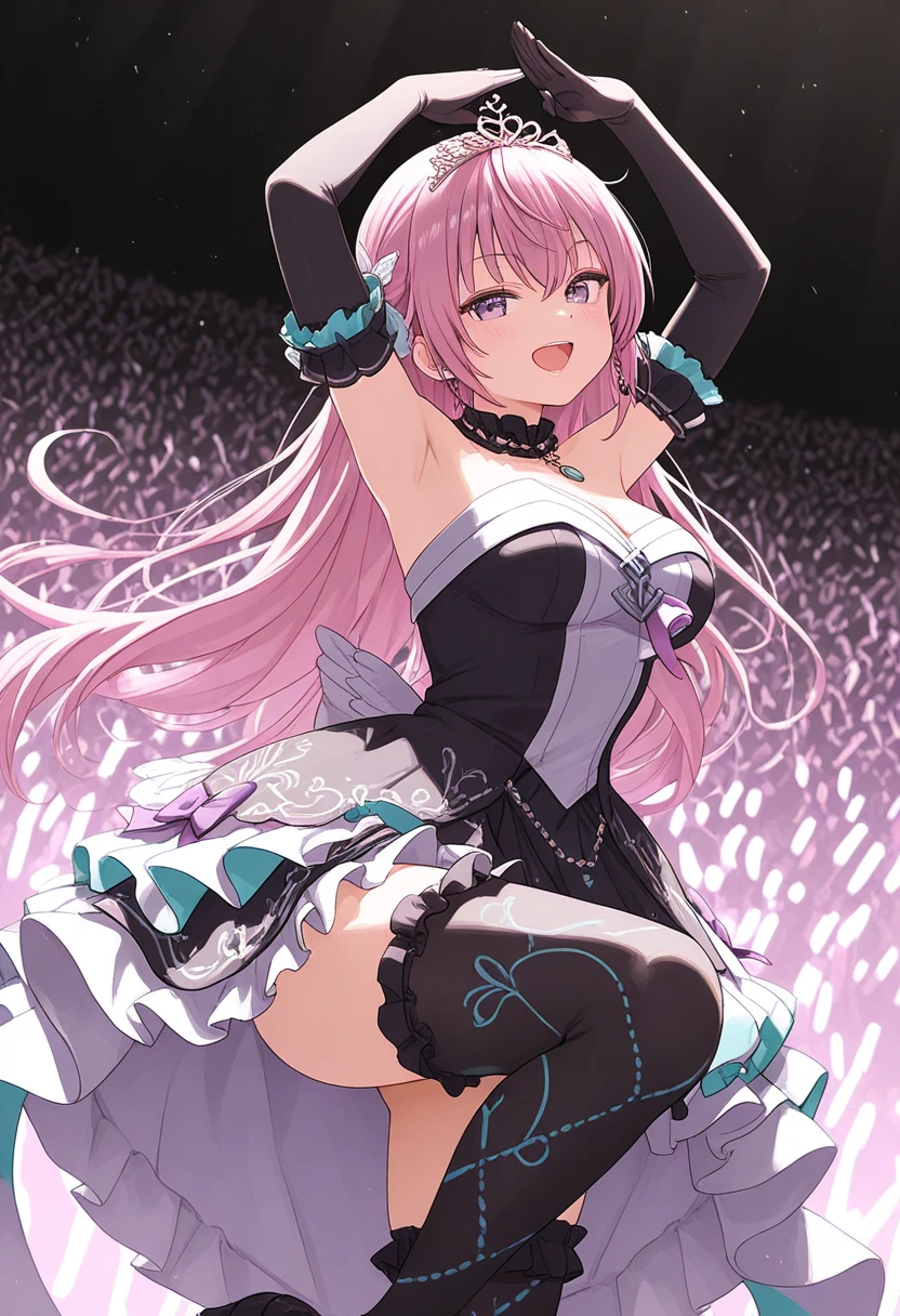 (masterpiece:1.2), best quality, highres, original, (extremely detailed:1.2), ultra-detailed, wallpaper, perfect lighting,(extremely detailed CG:1.2), 8k, 1girl, solo, sweetlolita, (pink dress, ta Fashion:1.24), shiny fabric, from behind, back-angle, (low-angle, from below:1.17), (pantyshot, detailed lightblue panties:1.34)