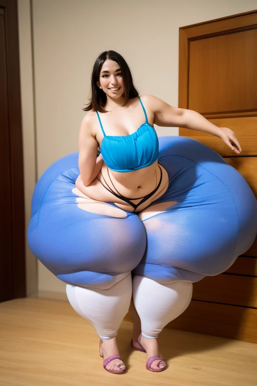 There's Kayla standing in a living room with stuffed animals, Modeling for Dulce y Gabanna, her belly button is exposed, at a birthday, in the bedroom at a sleepover, Her belly is fat and round, Presenting, playing, captured with sony a3 camera, the smallest abdomen ever seen, stomach, at the party, inside Kayla, There is a guy laughing with gastric juices, inside the stomach belly, Kayla, while burping