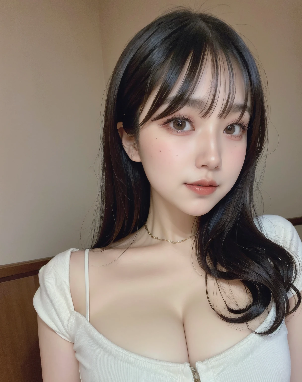 Masterpiece, best quality, (detailed background), high contrast, 1 girl, full body, (white background: 1.5), clean line drawings, black hair, open shirt, very long hair in bed, best quality, blush, looking at the audience, big seduction, slim body bumpy, 8K, sexy open chest, big