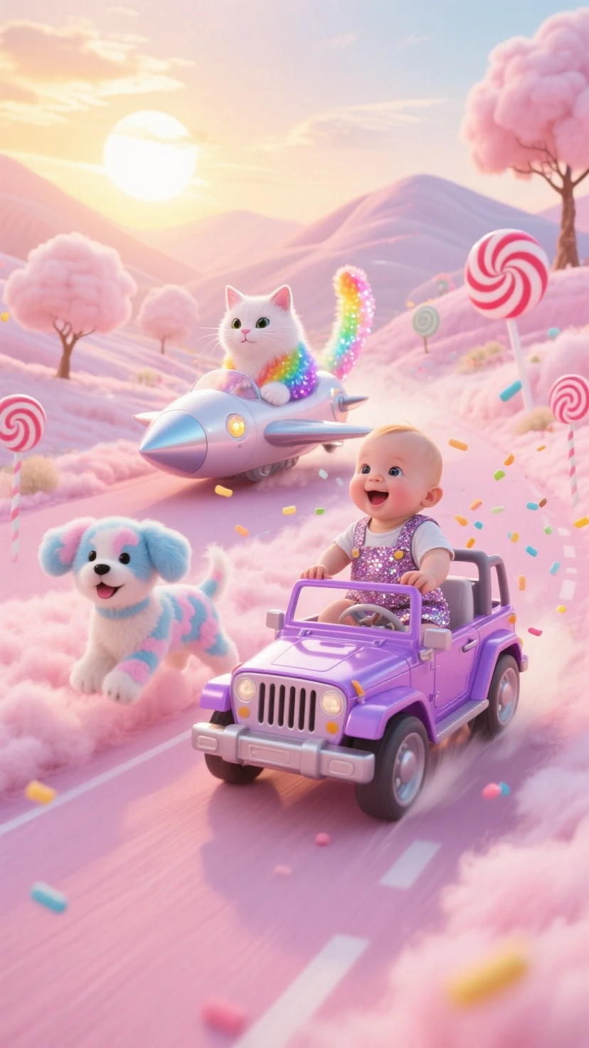 Boy vomiting unicorns in a car