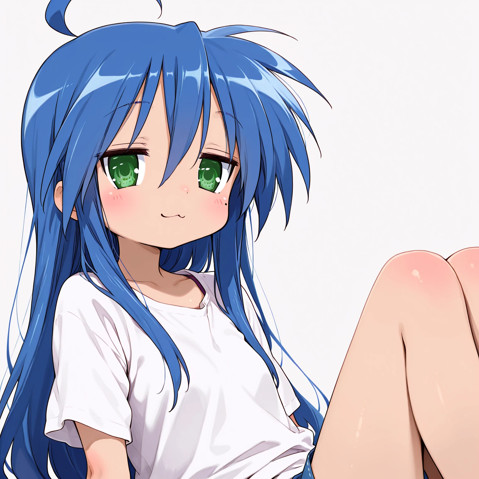 1girl,,okinu-chan, (1990s(style):1.2),(anime color:1.2),blue eyes,dark blue hair, sidelocks, long hair, (completely nude:1.2),BLEAK score_9, score_8_up, score_7_up, BREAK source_anime, best quality, masterpiece, uncensored, solo,(toddler:1.5),chibi,flat chest,