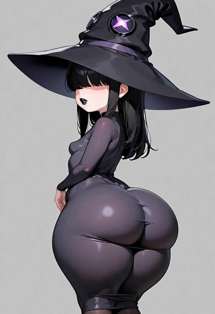Slutty Goth woman wearing sheer skimpy swimsuit and a large sunhat, beautiful soft pale skin, large round saggy breasts, small waist with tapered hips, sexy strong squishy thighs, wearing furry slip on high heels, sexy legs, gorgeous tear drop shaped ass, incredibly attractive body, sexy smirk, fun in the sun,