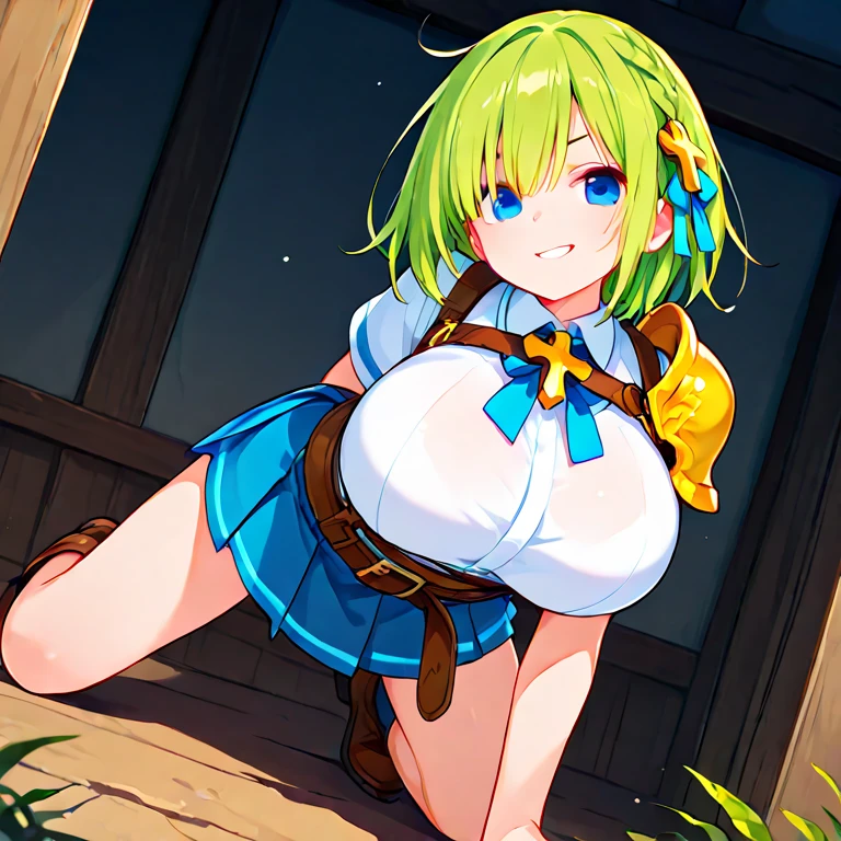 、High resolution、smile、A gal with huge breastds her legs and makes a sex appeal attropical resort、Koishi Komeiji、Perfect proportions、Cowboy Shot、Overwhelmingly huge, saggy, heavyweight breasts、Fatty let nipples、Exposing 、Clearweaty
