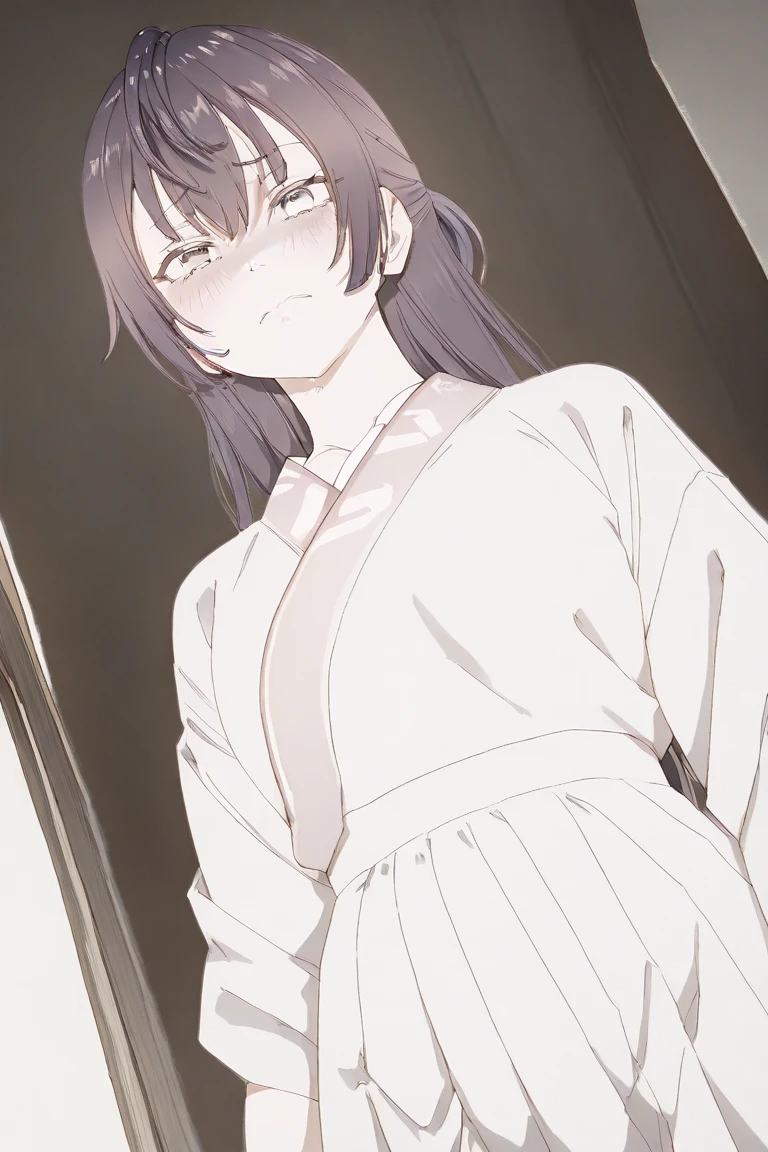 Masterpiece, best quality, very detailed, Ultra high resolution, (photorealistic:1.4), raw photos, (realistic:0.2), 1 girl, alone, short hair,8k hdr, 1 girl,black hair, shy ,sweat,wet,moist,steam, medium-large breast, bright eyes, , medium-small breasts,,Wrapped in towel , Japanese Room