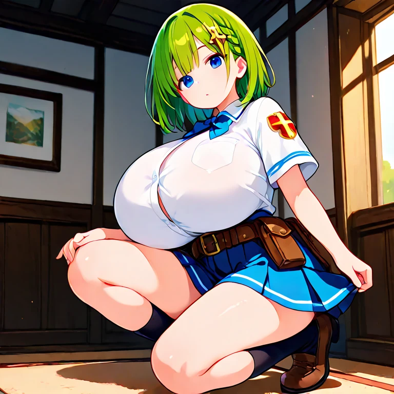A girl who wears military clothes, brown heirs, gigantic breasts, anime cartoon, german third reich, long heirs,((highest quality)), ((masterpiece)),details, bleu eyes