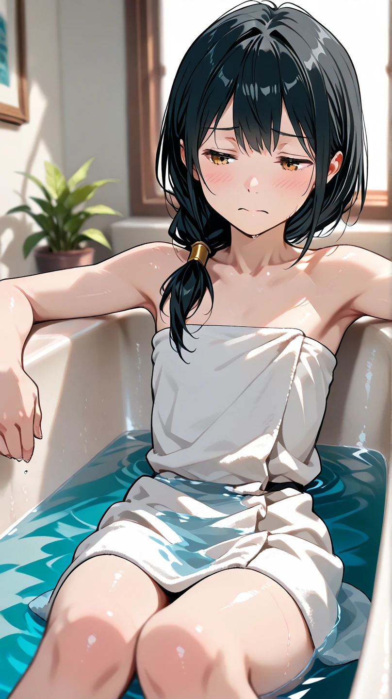 A hot spring resort in the mountains of Japan,beautiful mountain in background々,(Hot water smoke obstructing the view Water vapor rising from the bathtub:1.3),(Rock bath open-air bath:1.3),Blushing cheeks、shyly smile、(beautiful a girl)、Blush with embarrassment、Enraptured eyes、A smile that beguiles the viewer、skin glistening with sweat、a necklace、piercings、pointed red mouth,Perfect round face, ,Intricate details,Very delicate and beautiful hair,photos realistic,Dreamy,Professional Lighting,realistic shadow,Solo Focus,Beautiful hands,Beautiful fingers,Detailed finger features,Detailed arm functions,detailed clothes features,Detailed hair features,detailed facial features,(masutepiece,top-quality,Ultra-high resolution output image,) ,(The 8k quality,),(Image Mode Ultra HD,), massive lovely