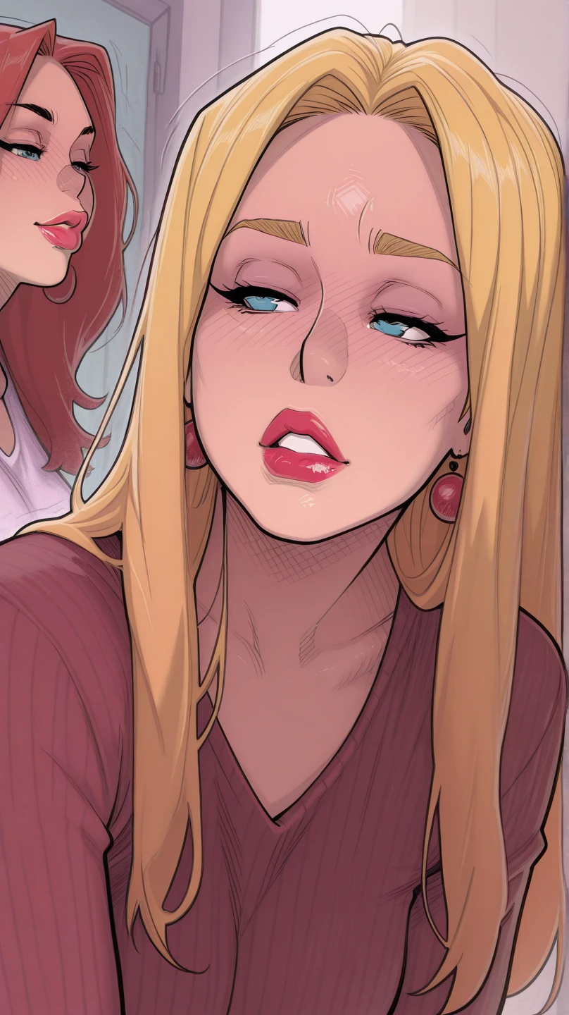 nat, 1girl, (flat chest), (((very small breasts))), ass:1.3, green eyes, blonde hair, long hair, lips, bang, blush, naked, she is showing her vagina, depth of field, bokeh, (special attention to skin detail: 1.2), masterpiece, best quality, ultra-detailed, ultra-HD, photorealistic, cinematic, ((close-up camera shot)), sensual pose, alluring, cowgirl:1.4, looking up at camera