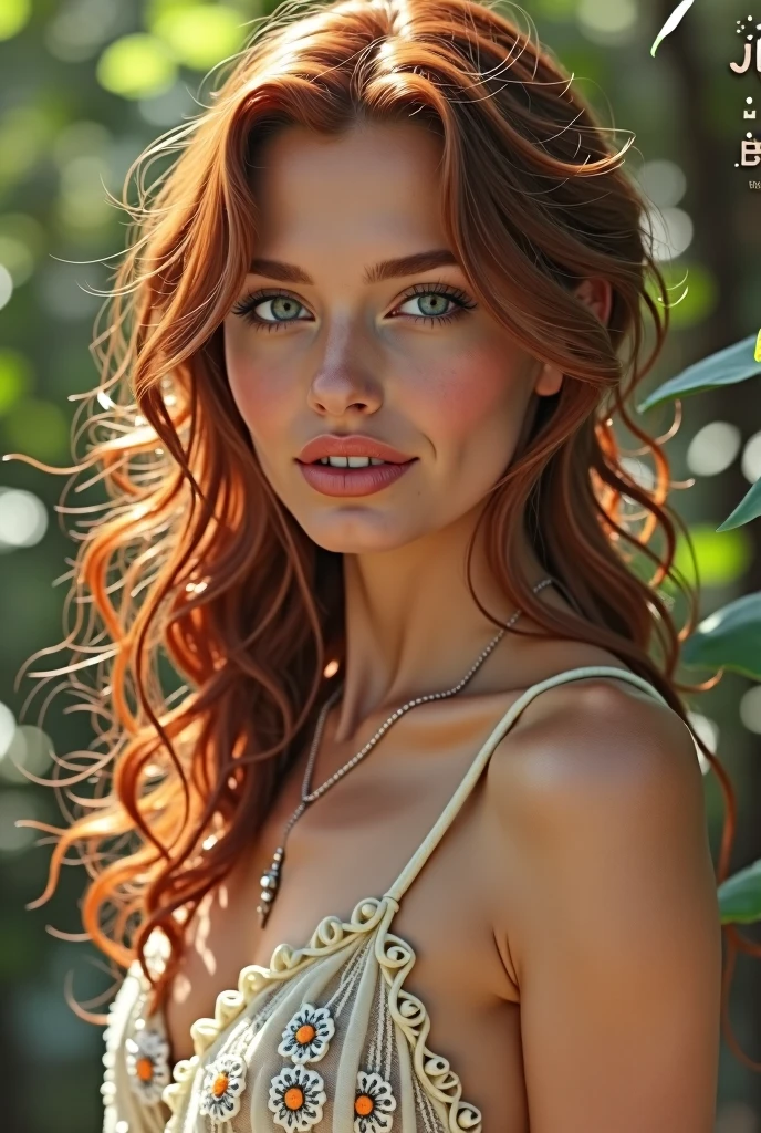 red-haired model with flowing hair, wearing a red dress,illustrated,ultra-detailed,highres,(best quality,4k,8k,masterpiece:1.2),vivid colors,beautiful detailed eyes,beautiful detailed lips,longeyelashes,graceful pose,wind blowing her hair,soft natural lighting,portrait style