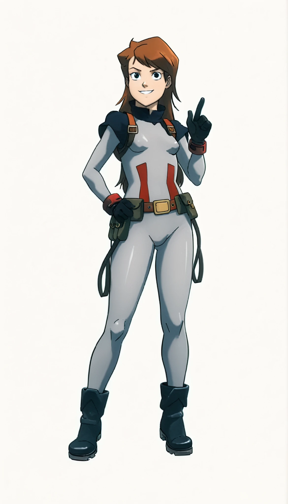 Drawing of cammy_white, cammy sf6,1girl, solo, bang, scar on cheek, blonde hair, blue eyes, short hair, (((Plain background:1.2))) (masterpiece, high quality:1.1) 1girl solo full body squatting looking to the viewer, view from below, hairstyle short bob hair cut with a braid, extra long hair, white silver hair, red eyes, HANDS ON HIPS (yellow tiger bikini print long sleeves and long stockings) (dark elf dark skin) (incredibly beautiful full body photo, standing, (((bright eyes))), good anatomy, perfect hand muscular legs))), thin waist, muscular abdomen, wearing black high heel shoes, (((with her back to me showing her big shapely ass to me)))