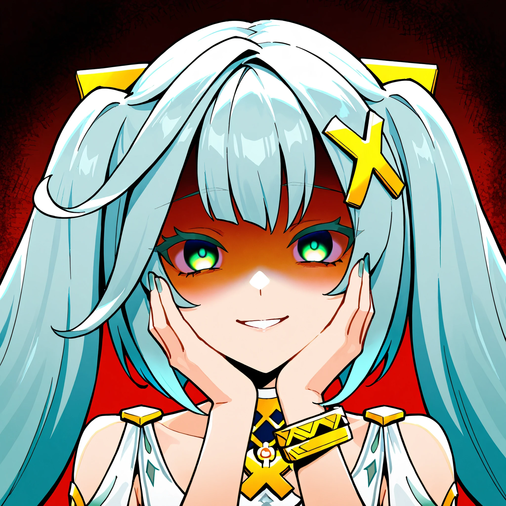 1 girl only, Faruzan, from the video game Genshin Impact, plano retrato, Yandere's face,  eyes yandere ,  smile Yandere