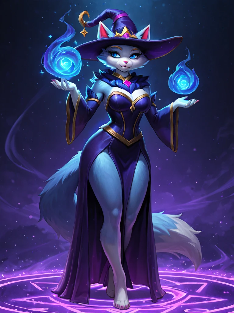 a fanart of a yuumi of league of legends with her skin anima squad please