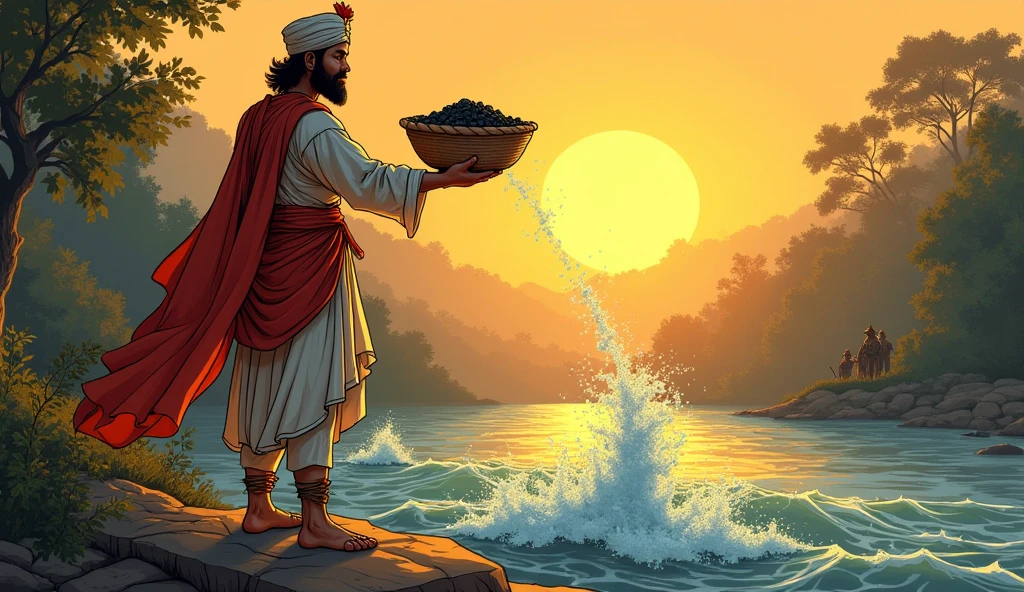 Vasudev ji, who is 60 years old, laid Krishna ji in a small bundle and Vasudev ji kept the bundle on his head while crossing the river in heavy rain.
 And 5 faces snack  is protecting upside of the bundle of Krishna ji from rain 
