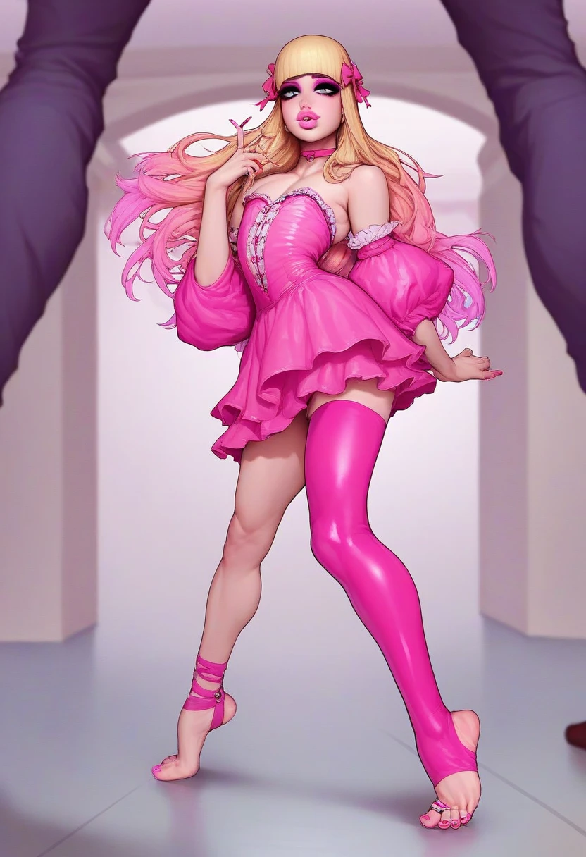 Shiny sissy luxury latex dress for doll