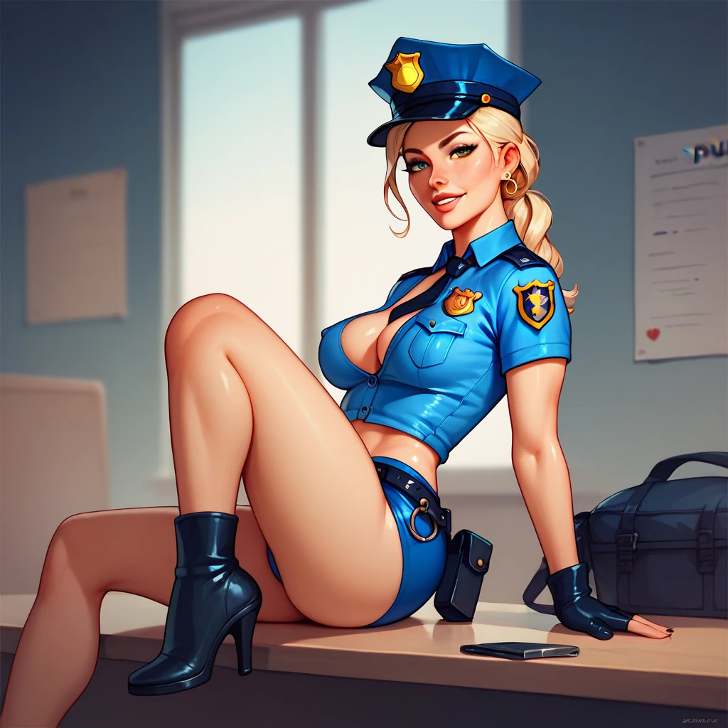 Naked female cop