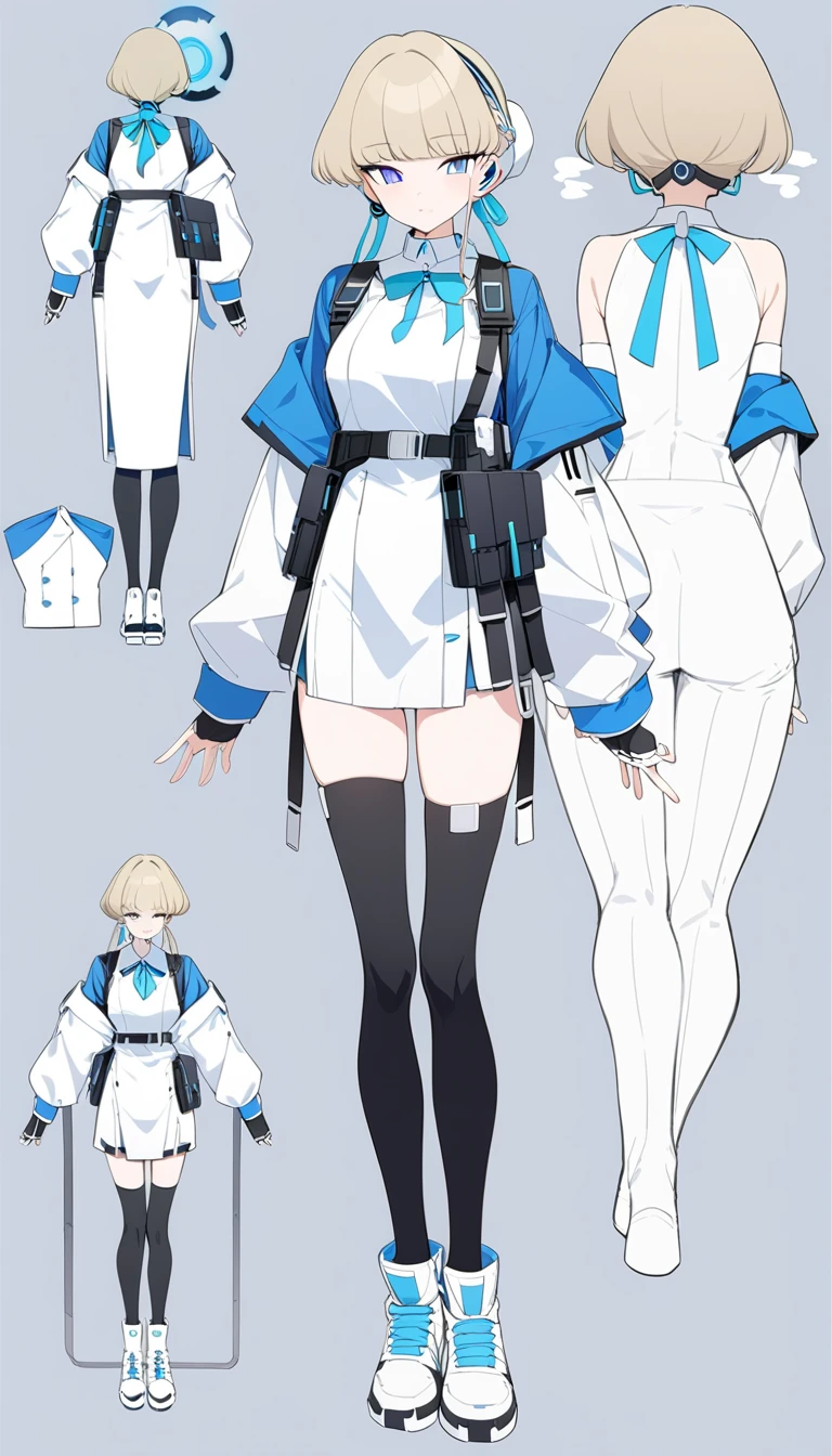 ((Masterpiece, Highest quality, Accurate, UHD)),
((character design sheet: 1.2), (Line Art), (Detailed character sheet), (anime studio style)),
((Simple background), (sketch art:1.2)),
((multiple view:1.2), (full body:1.2), (detailed face), (3 different angles), (body parts), (full esbian body), (full of details), (multiple items), (multiple poses and expressions)),
((accurate anatomy, best anatomy hands, accurate eye, best anatomy eye)),
(do not go beyond the edges of the image:1.65), (rating:safe),
1 girl, medieval character
a Nurse, Light blue and white nurse uniform, carrying a bag of medical equipment, so cute, (Two orange ponytails), Stethoscope at the neck, ((Light Blue Lace stockings, Decorated with Red Cross))