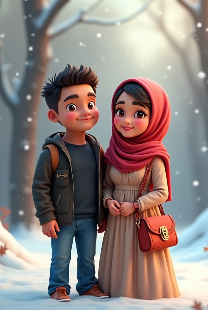 Create a couple animated photo with name Noor Fatima and saiman