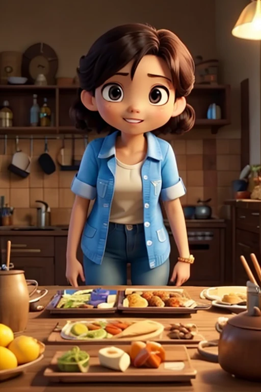 Menina 8 anos, mesa de bolo moana