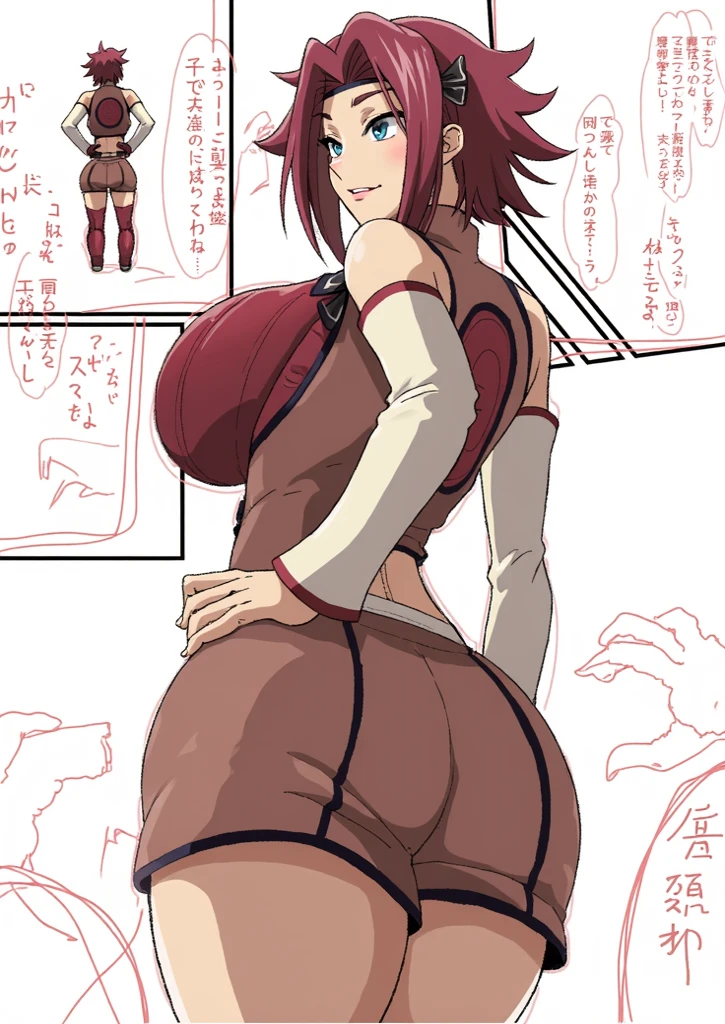 nsfw. score_9, score_8_superior, score_7_superior, anime, Homura(Xenoblade Chronicles 2), Red eyes, Redhead, short hair, tiara, Earrings, Chest jewels, High leg leotard, Diagonal bangs, Beautiful Eyes, Perfect Face, Perfect hands, Perfect Fingers, barefoot, hanging breasts, Very beautiful long legs, Thighs, pantyhose, Puffy nipples, Pussy juice, ahegao, foot focus, trembling, foot focus, cum in pussy, vaginal penis, spitroast, sex from behind, bent over,