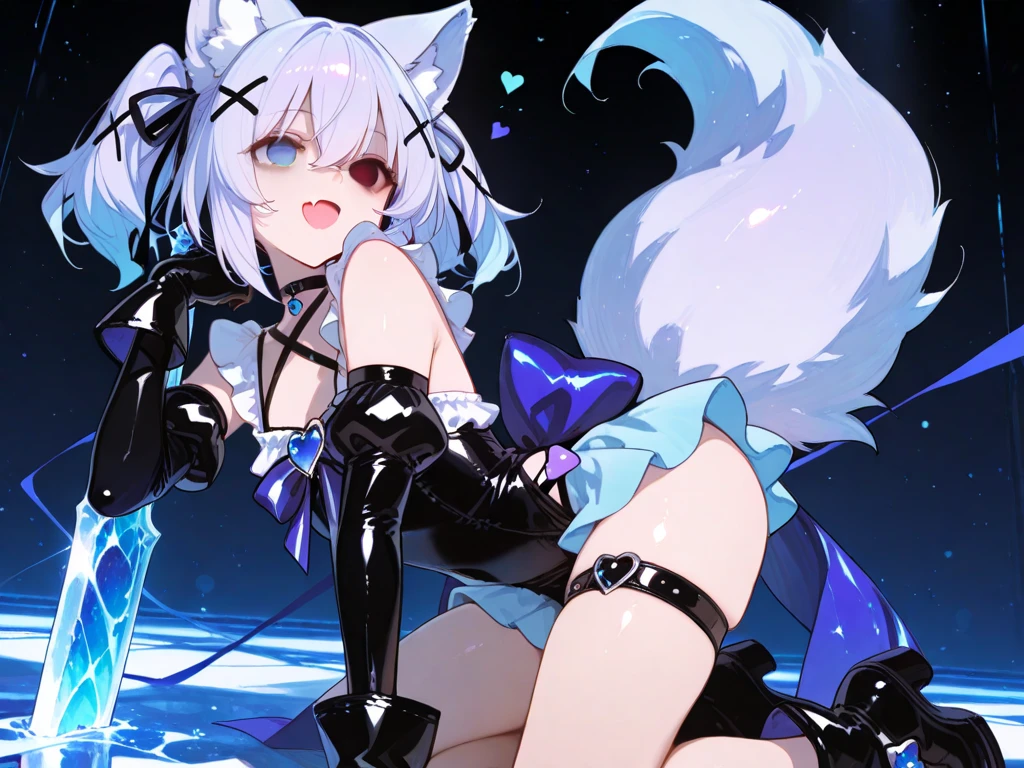A petite female werewolf seducing a maromba human
