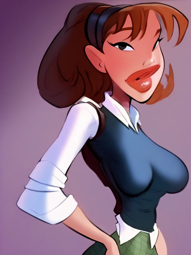 Secretary in torn official dress, oral rape, modern office, futurama style