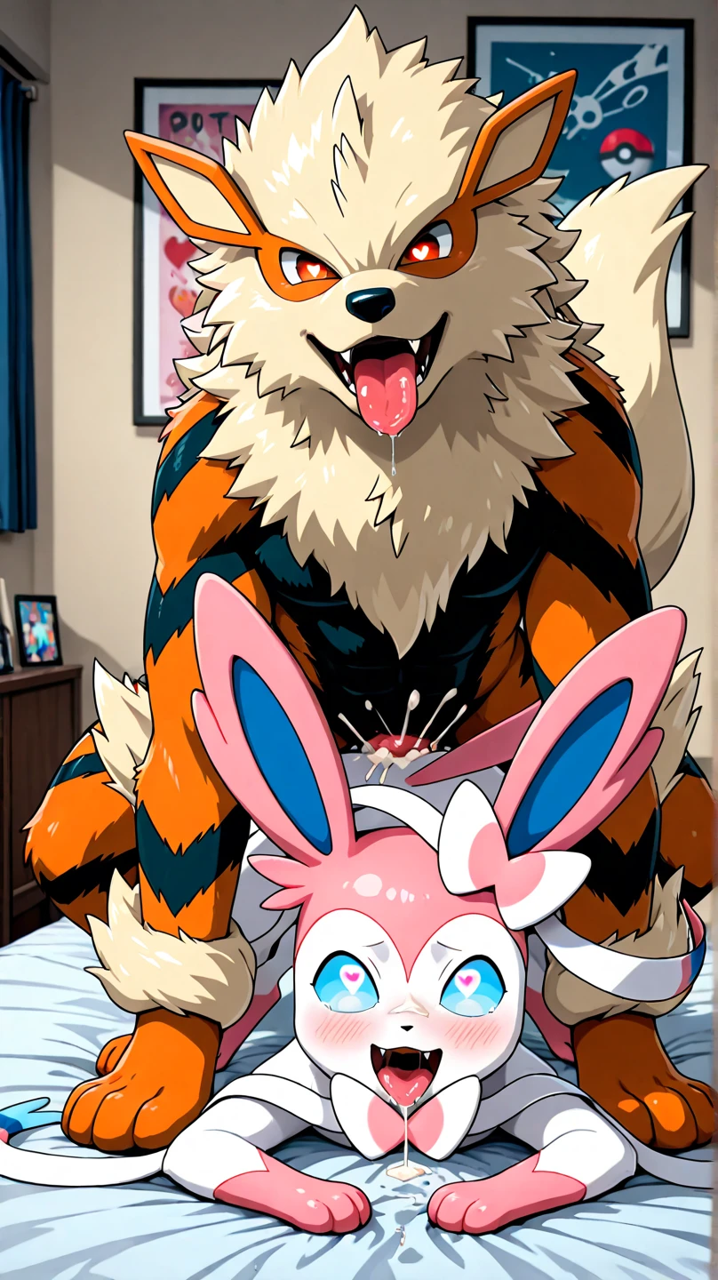 (feral sylveon), (male werewolf) score_9, score_8_up, dream prompt:score_9, beautiful, detailed cute face, blushing, shocked expression, reverse suspended congress, looking surprised, crying, forest, feet in view, foot shot, 3 toes, crying, cum, 3 toes, screaming, foot focus, huge feet, leaking vagina, gaping vagina, aftersex, ((closed eyes)), saliva, hyper feet, impregnation, arms behind back, spreading legs, scrunching toes, penis, after sex,