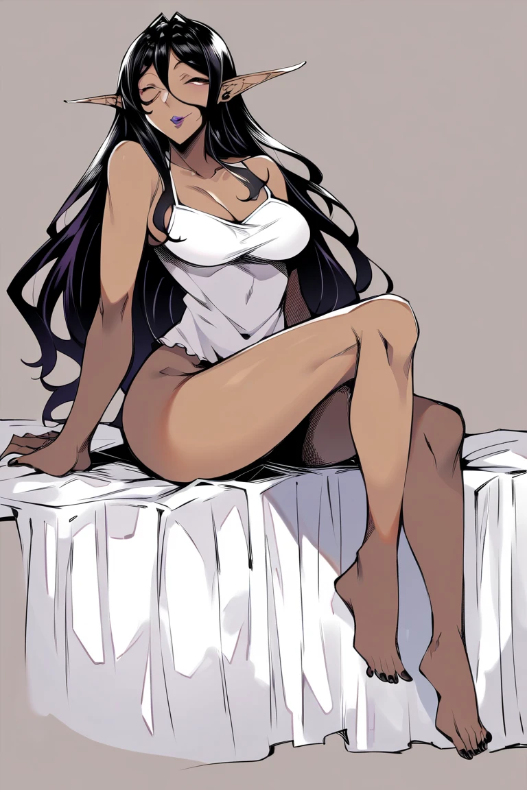 (((masterpiece))), (((best quality))), ((ultra-detailed)), (highly detailed CG illustration), Boa Hancock, (nsfw:1.4), (masterpiece:1.5), Detailed Photo, Sexy, (Best Quality: 1.4), (1girl), Beautiful Face, (Black Hair, long Hair: 1.3), Beautiful Hairstyle, beautiful detail eyes, (realistic skin), beautiful skin, absurd, attractive, ultra high resolution, high definition, (sexually aroused:1.5), Pinkish white skin, cool white light, sexy pose, Beautiful , white background, pink soft white light, Wear a white tank top, Full body,