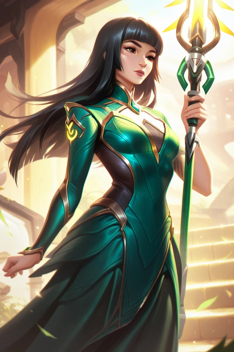 a close up of a woman in a green outfit with a sword, stanley artgerm lau, by ruan jia and stanley artgerm, artgerm lau, steven artgerm lau, wlop and artgerm, artgerm jsc, extremely detailed artgerm, artgerm and ruan jia
