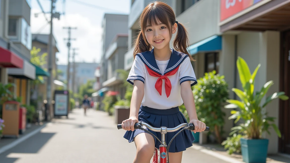 Best Quality, Highly Detailed, nsfw,8k,Japanese,10 years old,Innocent face,Teenage Girl,cute,Primary school students,Private elementary school,uniform,carrying a red school bag,Summer clothes,Sitting,nsfw,White panties,nsfw