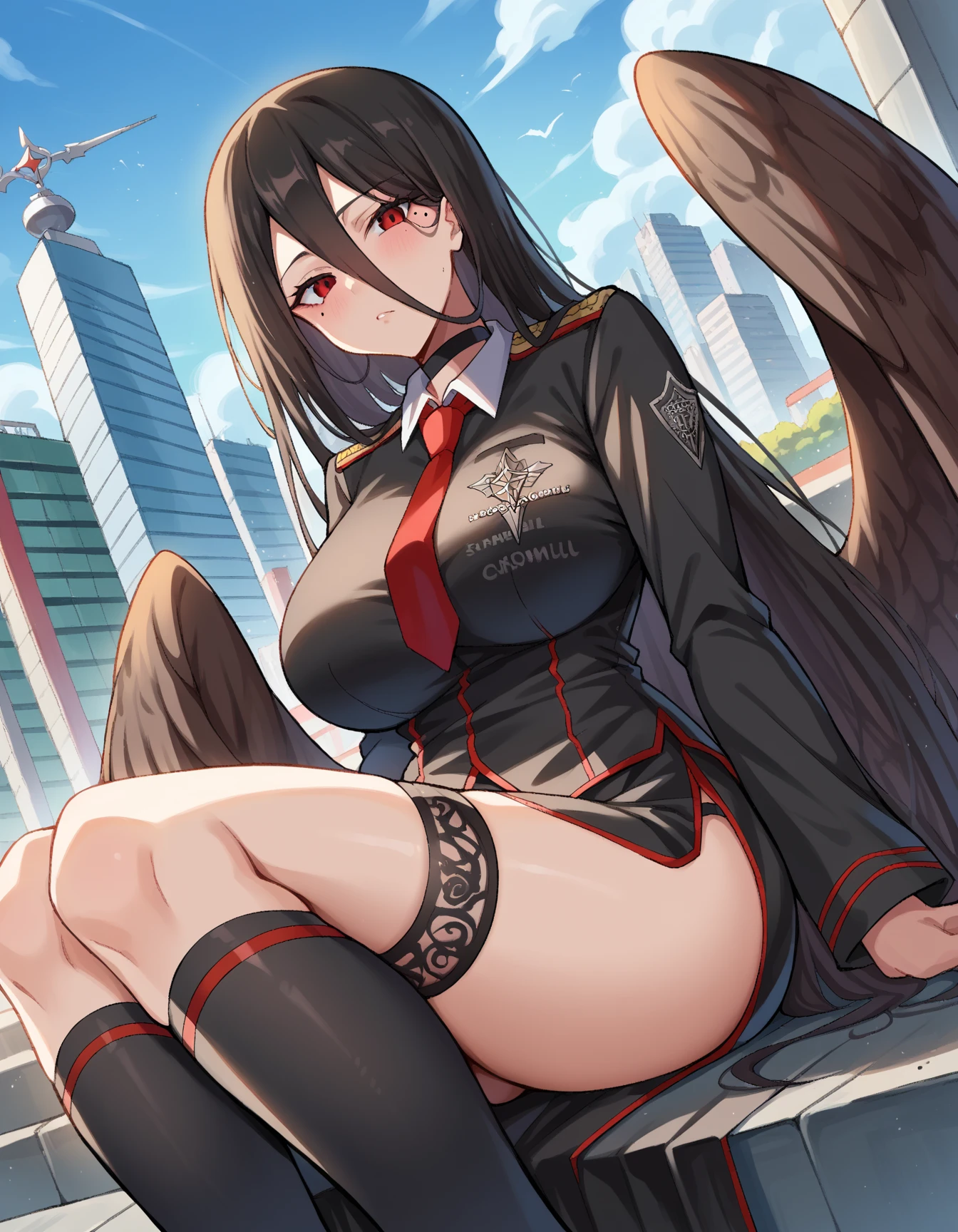 A girl is wearing garter-belt. Flat bust, Skinny body