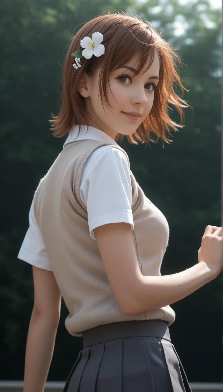 (1 lady), (Best quality at best:1.4), (ultra - detailed), (extremely detailed CG unified 16k), A Beautiful Woman with Perfect Figure: 1.4, Sharp Focus: 1.2, purple hair, very detailed, High-definition RAW color photo, professional photoshooting, amazing face and eyes, cosmetics, standing, (amazingly beautiful girl), ((rena ryuuguu)), ((beret, black thighhighs, bow, bowtie, dress, hat, puffy short sleeves, puffy sleeves, purple bow, purple bowtie, short sleeves, thighhighs, white dress, zettai ryouiki)), (looking cute, immerse in her own thoughts expression), (City park, extremely detailed background, realistic background, first date vibes), (frontal photo), realistic cinematic face, head to feet long wide zoomed out view, full body long view, head to shoes, photorealistic, ((realistic natural orange hair style, short hair, blue eye)), gorgeous, extremely beautiful face, pretty face, delicate girl, (attractive body, fit woman, big girl, athletic body, strong female), perfect model beauty, pout mouth, Highly Detailed Face and Skin Texture, Detailed Eyes, Double Eyelids, Medium size breasts, shy but motivated expression, (masterpiece), best quality, high resolution, extremely detailed, cinematic lighting, amazing legs, clear and well-cared skin, (milky pale skin, white skin like milk), official dior editorial, trending on pinterest, dreamy, aesthetic, ((style raw))