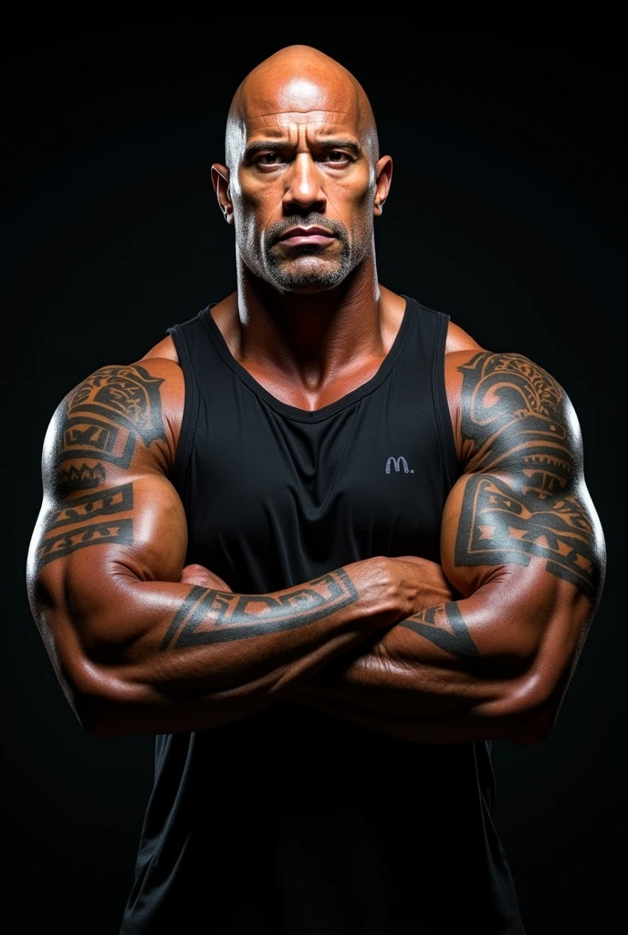 Dwayne Johnson sin camisa