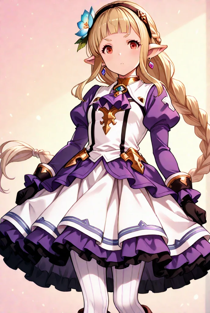 asanagi,  (score_9, score_8_up, score_7_up, :1.2)  detailed, highres, absurdres, a girl standing outdoors in a pose, 1girl,   solo, standing, looking at viewer, pose, hand on hip, contrapposto ,
dress, green eyes, long hair, double bun, hair bun, twintails, looking at viewer, frills, bangs, long sleeves,  blonde hair, frilled dress, frilled sleeves, hair ornament, puffy sleeves, purple dress, bow, juliet sleeves, blunt bangs, lace-up boots, red bow, ribbon, layered dress, sidelocks, long dress, wide sleeves, red ribbon,  hair bow, hair ribbon,  vertical-striped pantyhose, fine fabric emphasis,
hands, rating_safe   <lora:sdxl_asanagi_v1:0.4>   <lora:LunaPonyTest:1>