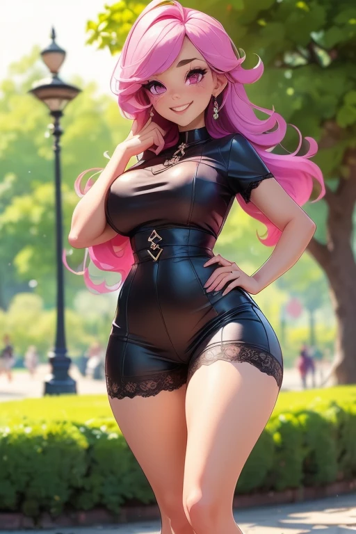Just one girl,white skin,(glow up),Best quality, 4k, high resolution, body stuck dress, perfect smile, gorgeous, light skin, ahegao face, green eyes,(beautiful eyes),detail eyes, realastic eyes, long hush-cut hair, soft pink hair (hair colour is pink) ,straight hair, wearing a red crop top, (top is red colour) and white pants,(pants are white and there is two red line on each side), clothes are stuck in body, bodyfit outfit,1 girl, solo, seductive look, elegance and charm, (masterpiece, best quality, high resolution), looking at the viewer, standing, (intricate and beautiful:1.2), (detailed light:1.2), (soft light, side light), (high resolution textures) , outdoor, white girl,, wearing harness over the outfit ,outdoor background, sun light, attractive, sexy, mature and hot, young,(masterpiece:1.3), (disorganized:1.3), (highest quality:1.3), perfect anatomy, detailed face, front view, perfect right hands, looking at viewer, (Super detailed:1.3), (best shadow:0.7), (treated hair), fine eyes, beautiful eyes, young aged woman, alone, standing, crystal earrings,closed_mouth, , outdoors,Thick thighs, arrogant face, small ,outfit detail,
Correct outfut details,