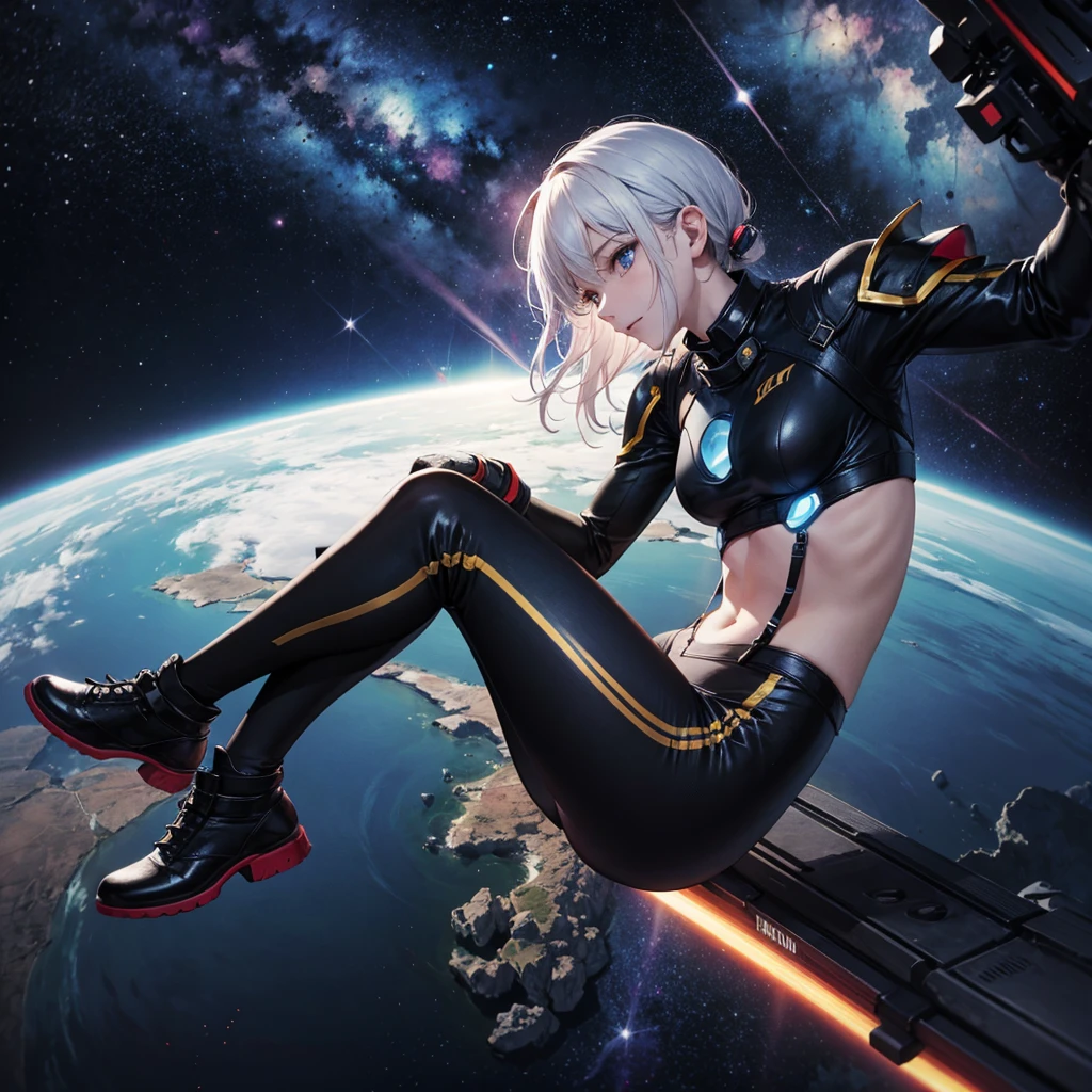Absurd decision, high stand:1.4), ultra detailed, 1 girl, higher, space, floating