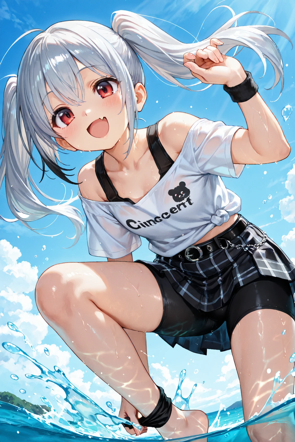 wet white Cheerleader&#39;s sexy pose