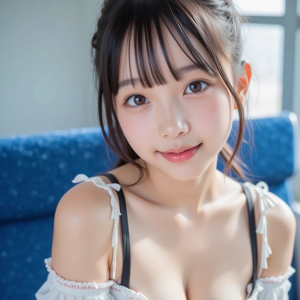 (1 young girl)、(Beautiful Japanese、12 years old,Round face、refresh、clear、Seems kind、stylish、Pathetic、cute like an angel、cute、iris、,actress,Almond-shaped eyes), Good style , (Beautiful big boobs:1.0),(Soft Breasts),(very cute),(Black Hair),(Short Bob Hair),(Captivating eyes),(Eye highlights:1.2)、(8K、Live Shooting、Highest quality、masterpiece:1.2、Optimal Lighting)、((masterpiece)),(Photos taken by a professional photographer),(Genuine、photo Genuine:1.4),break,{ (Sleeveless tops and overalls),(((Healthy Breast Flush))),(Middle school students),(( barefoot)),(Cleavage:0.7)},(Crying Jaw:1.3),(tears:1.2),(Red cheeks:1.2), Face shot:1.3、summer、View your audience, Face close-up,From below,(close your eyes)