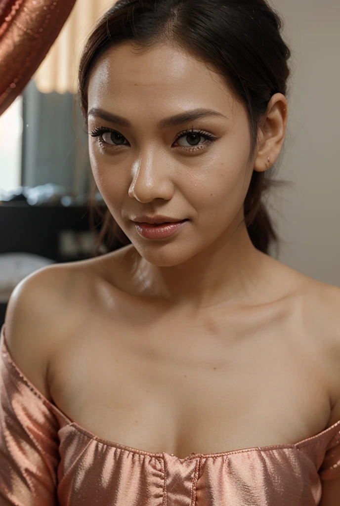 ((Attention while browsing)), 3girls, (face close-up:1.21), (smiling mouth:1.37), (Exquisite facial details), (Highest quality realistic skin texture:1.4), 3 female, Supermodel, 18 years old , Perfect Anatomy:1.37, Indonesian wome
n, high school girl, gravure, sexy, (various colour kebaya), (Vintage kebaya:1.37), (In the party room at night:1.21), Very detailed, Correct teeth position, (Brown eyes) , Symmetrical eyes, Thin eyelashes, Sharpen eyebrows, ((Good eyes for quality:1.2)), (Long eyeliner), (Pink lipstick:0.8), (Nose detail:1.2), Perfect composition, (tired , fresh and excited:1.2), (Beautiful Lips:1.33), (Short nose:1.2), (medium natural breasts), (Sexy lower body), (seductive cleavage: 1.37), (updo hair style:1.37), (colored hair brown:1.21), ((Realistic)), ((Sharp focus)), (Highest Resolution), dramatic cinematography lighting.