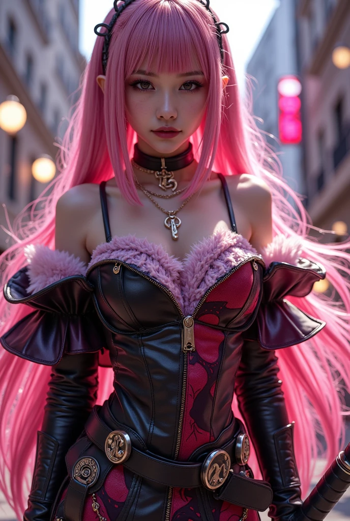 Rosary and the Vampire、Red Full Moon Night、Yokai Gakuen、monster school、Chiye Moexiang、big breasted vampire、big breasted vampire、big breasted vampire、Two-tone pink and white hair、Odd eyes: red and green、Race is vampire。A beautiful girl with smooth straight hair and a model body style.。(((high kick)))+++、(((Good at kicking)))+++、(((Warlike)))+++、sealed cross(rosary)」Due to this, his personality and power as a vampire are sealed away.。When rosary is removed, the personality changes.、Awakens as a vampire, but cannot be removed by Moka herself。Just so cute! Beautiful girl with beautiful hair and legs!The concept is to exclude personal preferences as much as possible.、As the greatest common denominator that everyone thinks is a beautiful girl「"universal cuteness"」It was designed with the hair color pink in mind.。