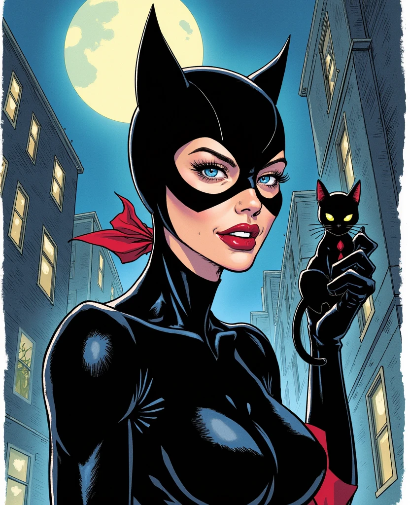 A ladra da Catwoman estilo DC Comics by Jim lee, Catwoman robbing Wayne Manor em uma party, With a Catwoman, Jewelry & Diamonds.