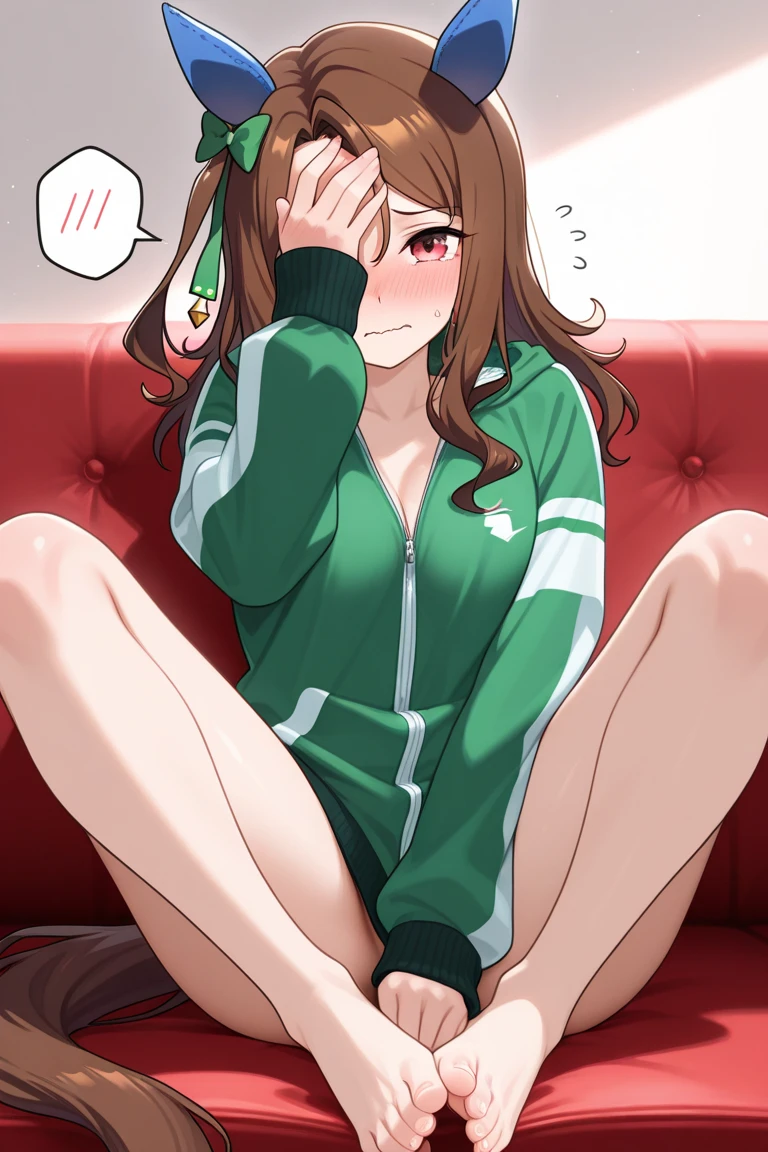 Girl dog student furry anime brown hair green eyes big breasts pajamas short sleeves and short shorts