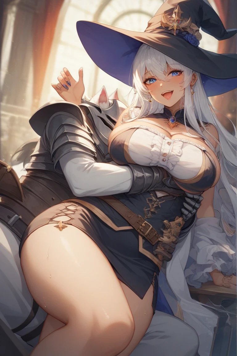 An anime girl supporting the Spanish national team with big breasts