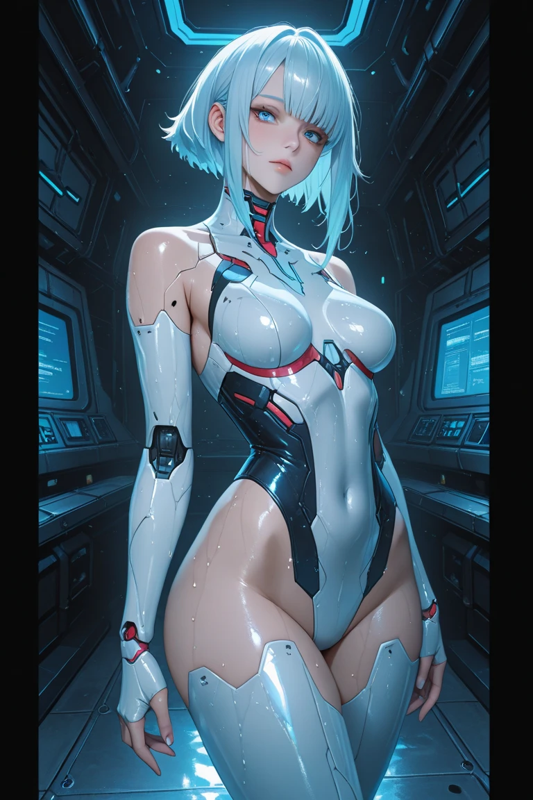 Photorealistic, Show from the hips to the shoulders, girl,Woman,Female, young, 20 years old, beatiful detailed eyes, Log Cabage,bright skin, White skin, absurderes,High Art, Ridiculous resolution, High resolution, (masutepiece:1.4), super detailed, 1 Awkward Girl, Smooth skin, shiny milky skin, Colossal tits, Big ass , venusbody, doress、thick juicy thighs, 鎖骨, Cleavage Closed mouth, Smile, Cute face,Abs(, muscularwoman,) best quality,highly detailed,masterpiece,ultra-detailed,solo,1girl,(white background:1.5),(Delicate eyes),plugsuit, 1girl, star_\(sky\), short_hair, starry_sky, bodysuit, ayanami_rei, solo, night_sky, red_eyes, red_background, breasts, white_bodysuit, eyepatch, pilot_suit, lance_of_longinus, bangs, light_particles, interface_headset, (masterpiece:1.2), (best quality), (ultra detailed), (8k, 4k, intricate),(full-body-shot:1), (highly detailed:1.2),(detailed face:1.2), (detailed background),detailed landscape, (dynamic angle:1.2), (dynamic body), huge ass, huge boobs, Rei ayanami