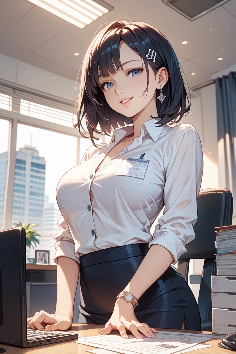 wet body, office wear, highleg, Torn wear, enamel, tease