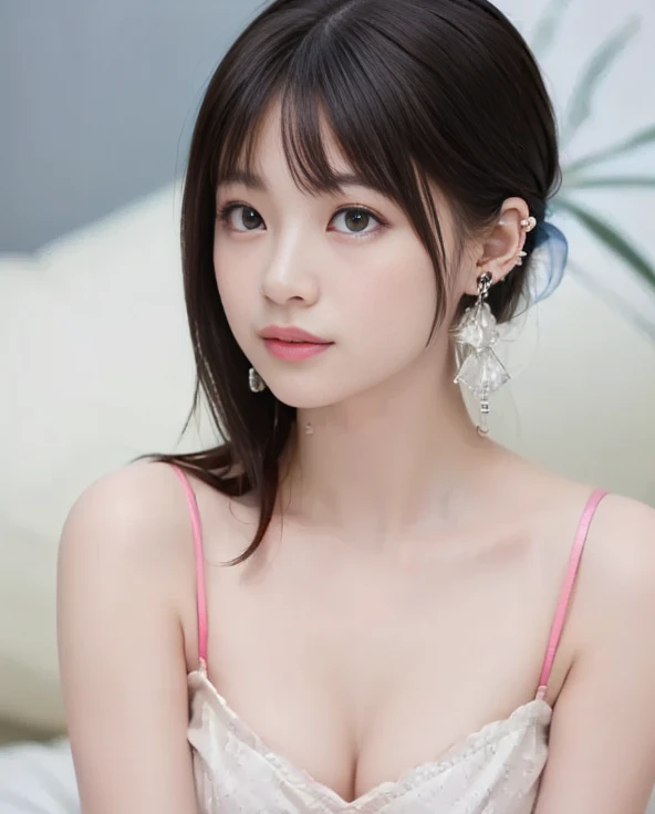 ((8k:1.27), highest quality, masterpiece, 超A high resolution:1.2)Photo Beautiful Japan woman(Comfortable:1.1) grace, good, Gradient lighting, One Girl, Delicate skin, Brown eyes, (Short hair with bangs:1.2), (Large breasts:1.0), (middle breast wheel:0.8), (Realistic:1.4), (highest quality:1.0), (超A high resolution:1.0), 8k, Raw photo, (masterpiece:0.2), (Purelos Face_v1:0.5), All Overprint Contrast Colors Dresulti Colors, Red-brown, What can I do for you?, theme, Looking at the audience,
32 years old, 1 person, ((Beautiful announcer, Cute mouth:1.2)),
((Gorgeous Earrings, Long Necklace:1.2)),
((Wrap a thin bath towel around your body, No bra, The shape of the nipples is visible, cleavage wide open:1.2)),
((Squatting on the bed with legs stretched out in front, My whole body is soaking wet, Open your legs a little:1.5)),
(Pay attention to the beautiful thighs:1.8),
((Sexy atmosphere, Naughty pose, Kissing Mouth, hold out your lips, Cute and shy, Gazing intently at the audience:1.2)),
((Boyfriend's bedroom, Flirting with boyfriend, Looking up:1.5)),
((Foreplay before sex, Inserting a male organ into a female organ, A slightly distressed look:1.2)),
((Big white bed, White wall, Near a tall window, The sunlight shines in, Bright room)),
Realistic skin texture, Fair skin, Shiny skin, Beautiful skin on legs, Beautiful feet,
Highly detailed face, Slim face contour, Beautiful small face, Beautiful Nose,
Ultra-detailed eyes, Slit eyes, Brown eyes, double eyelid, Ultra-thin eyebrows, Thin, long eyelashes,
Ultra-detailed lips, Plump and moisturized lips, Glossy pink lips, Flushed Cheeks,
Beautiful actress's languid make-up, Pink lipstick, Smoky eyeshadow, Eye foundation,
Dark Brown Hair, Delicate soft hair, Hair blowing in the wind,
(Elegantly putting your hair up, Medium Short Hair, ponytail:1.2),
Layered Cut, (Blunt bangs:1.2),
((Mouth slightly open to reveal white teeth, Stick out your tongue a little)), Body facing forward,
((Raise your face slightly)),
((Squinting)),
((pursing lips:1.2)),
((Blushing:1.2)),
((The cleavage between her breasts is fluffy, Beautiful breasts)),